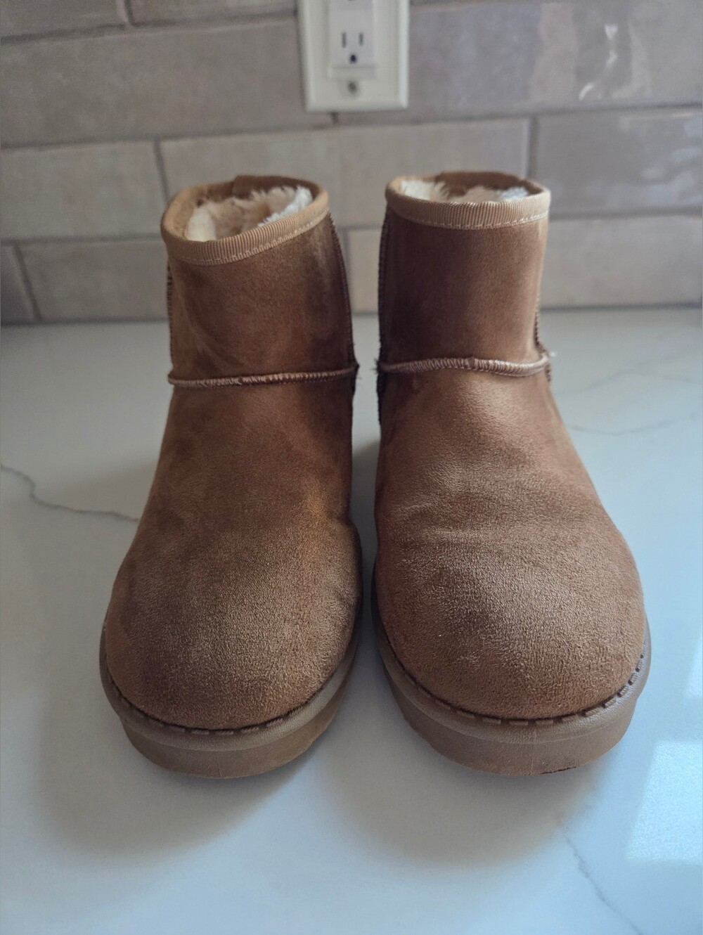 Cupcake Kids Brown Suede Winter Boot with Fleece Lining